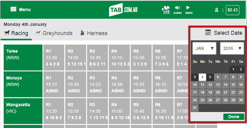 Photo: tab results and dividends